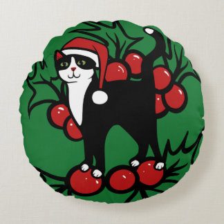 Cojín Redondo Navidades gatos de Tuxedo