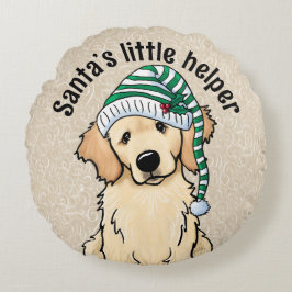Cojín Redondo Navidades Golden Retriever