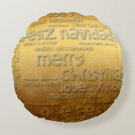 Cojín Redondo Navidades internacionales de oro  de Navidad