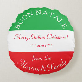 Cojín Redondo Navidades italianos personalizados Buon Natale Cou