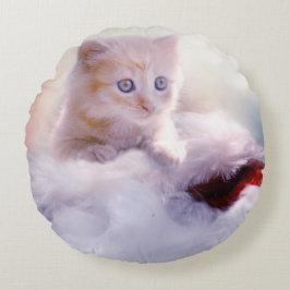 Cojín Redondo Navidades Kitten
