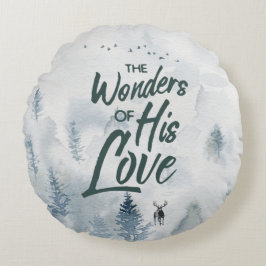 Cojín Redondo Navidades Maravillas religiosas de sus bendiciones