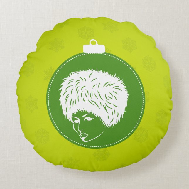 Cojín Redondo Navidades Modish Lime (Anverso)