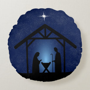 Cojín Redondo Navidades Natividad Escena religiosa