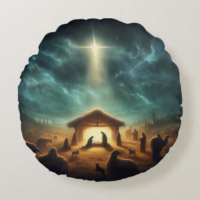 Cojín Redondo Navidades/Natividad/Jesús (Anverso)