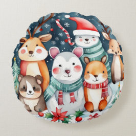 Cojín Redondo Navidades Navidades temáticos lindos animales
