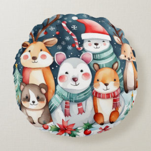 Cojín Redondo Navidades Navidades temáticos lindos animales