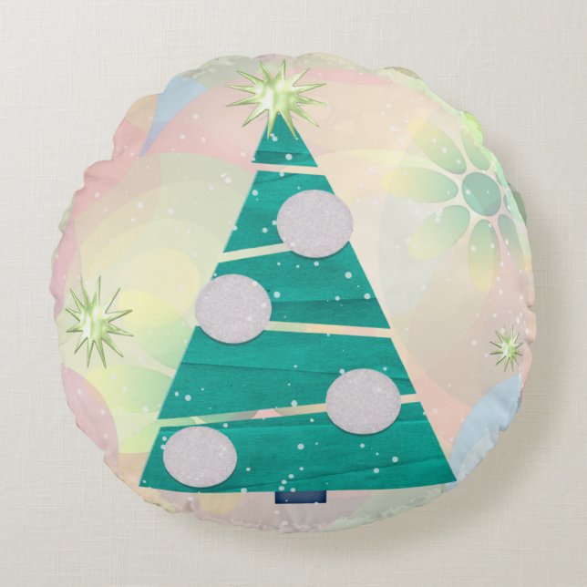 Cojín Redondo Navidades Pastel HOLIDAY (Anverso)