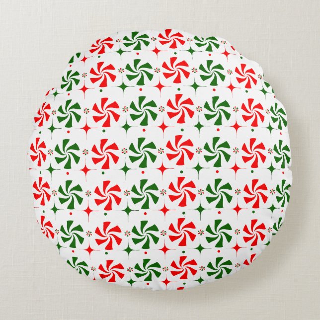 Cojín Redondo Navidades Peppermint Candy (Anverso)