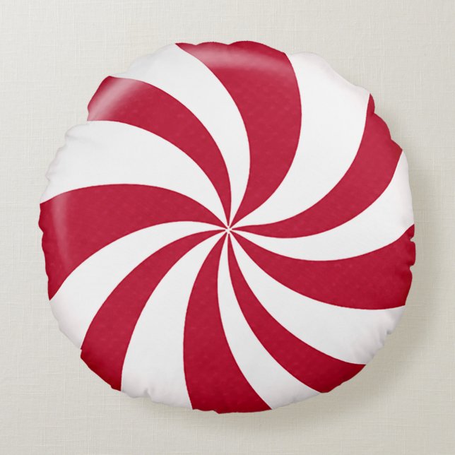 Cojín Redondo Navidades Peppermint Candy (Anverso)