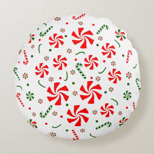 Cojín Redondo Navidades Peppermint Candy (Anverso)