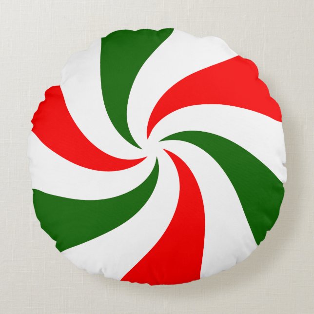 Cojín Redondo Navidades Peppermint Candy (Anverso)