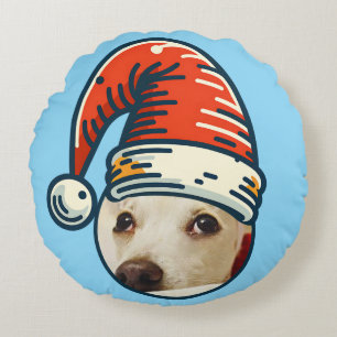 Cojín Redondo Navidades personalizados Santa Mascota personaliza