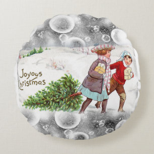 Cojín Redondo Navidades redondeando almohada, cosecha