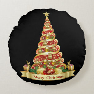 Cojín Redondo Navidades rodean a Pillow, Feliz Navidad