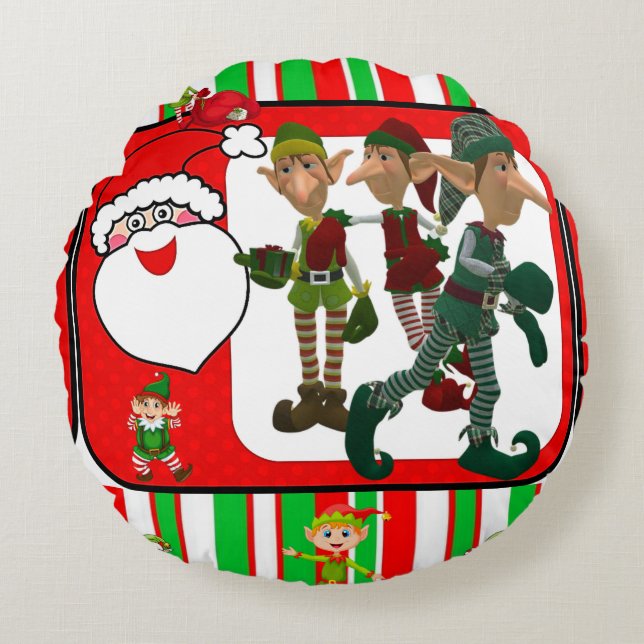 Cojín Redondo Navidades Round Pillow, Elf (Anverso)