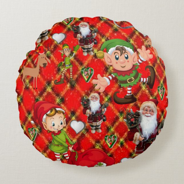 Cojín Redondo Navidades Round Pillow, Elf (Anverso)