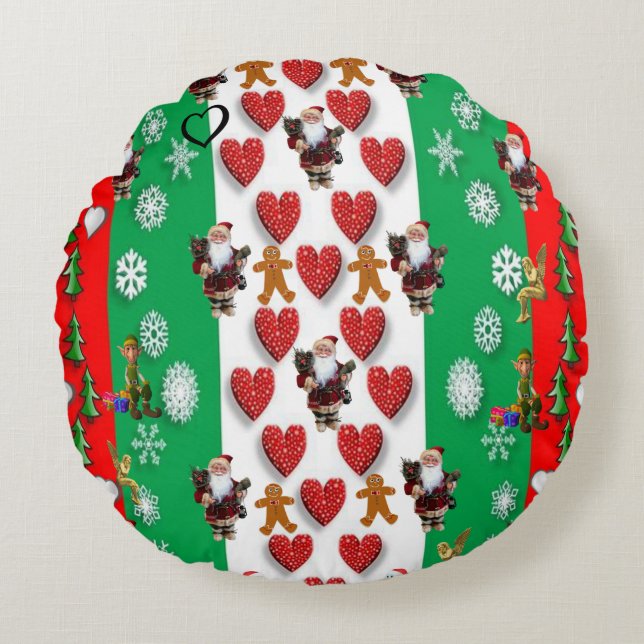 Cojín Redondo Navidades Round Pillow, Santa (Anverso)