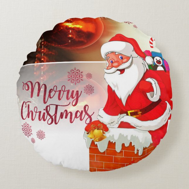 Cojín Redondo Navidades Round Pillow, Santa (Anverso)
