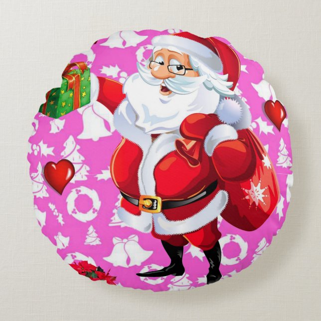 Cojín Redondo Navidades Round Pillow, Santa (Anverso)