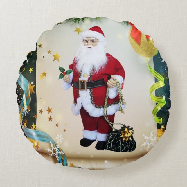 Cojín Redondo Navidades Round Pillow, Santa (Anverso)