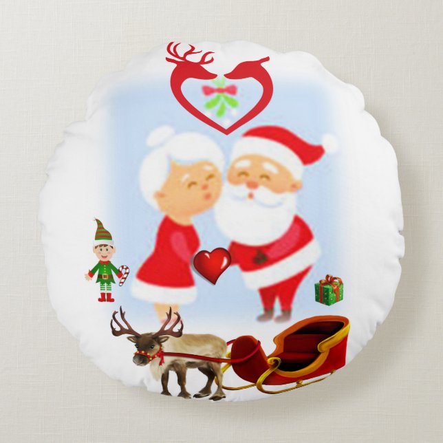 Cojín Redondo Navidades Round Pillow, Santa (Anverso)
