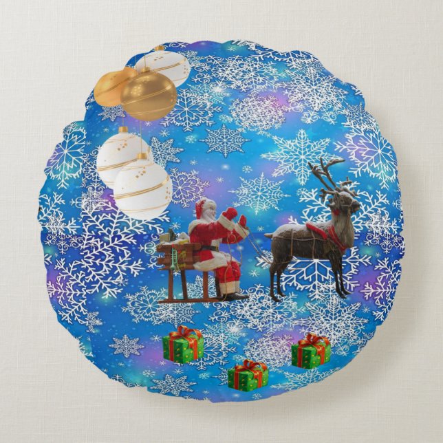Cojín Redondo Navidades Round Pillow, Santa (Anverso)