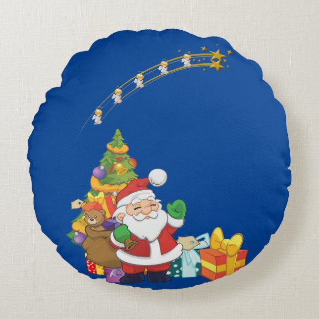 Cojín Redondo Navidades Round Pillow, Santa (Anverso)