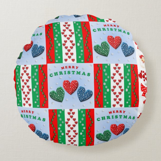 Cojín Redondo Navidades Round Pillow, Santa (Anverso)
