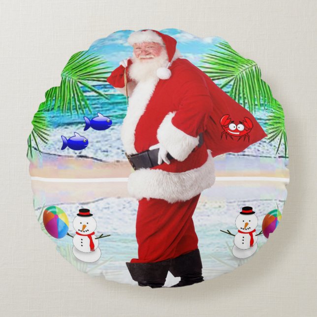 Cojín Redondo Navidades Round Pillow, Santa (Anverso)