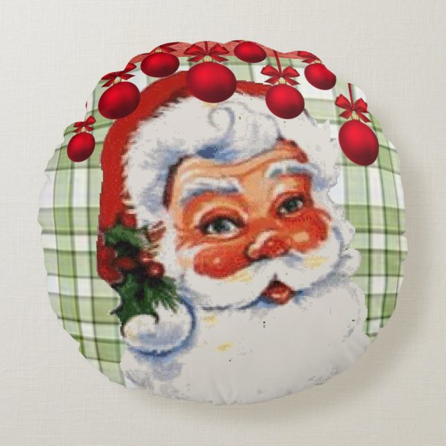 Cojín Redondo Navidades Round Pillow, Santa (Anverso)