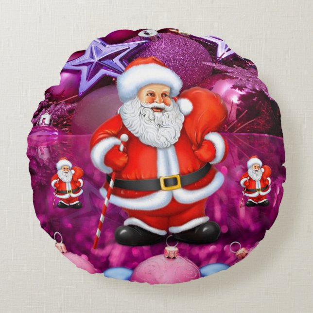 Cojín Redondo Navidades Round Pillow, Santa (Anverso)