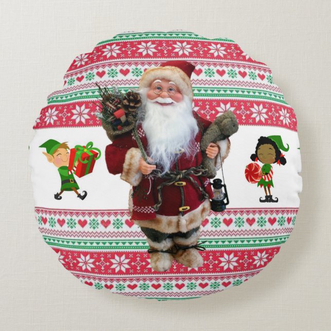 Cojín Redondo Navidades Round Pillow, Santa (Anverso)