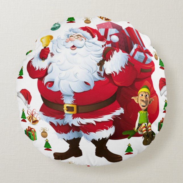 Cojín Redondo Navidades Round Pillow, Santa (Anverso)