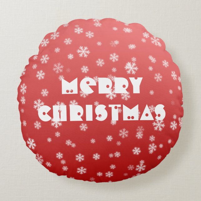 Cojín Redondo Navidades Snowflakes (Anverso)