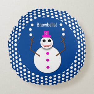 Cojín Redondo Navidades Snowlady Juggys Nieves Graciosa