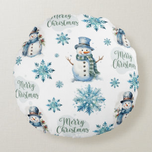 Cojín Redondo Navidades Snowman