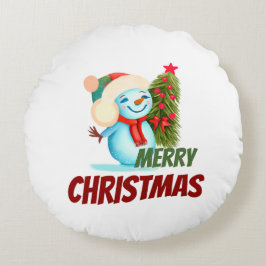 Cojín Redondo Navidades snowman
