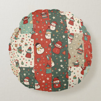 Cojín Redondo Navidades Snowman Cushion