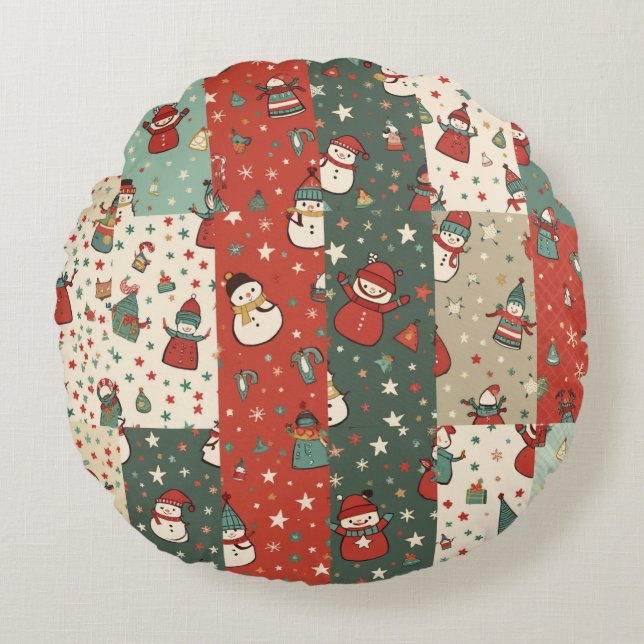 Cojín Redondo Navidades Snowman Cushion (Anverso)