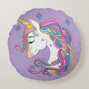 Cojín Redondo Navidades unicornio
