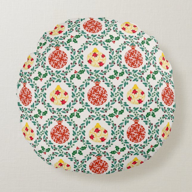 Cojín Redondo Navidades Warmth Floral Round Pillow (Anverso)