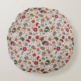 Cojín Redondo Navidades y especias acogedores