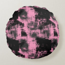 Cojín Redondo Negro rosa y gris