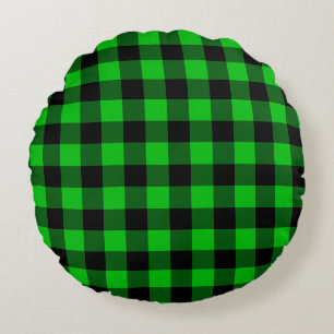 Cojín Redondo Negro y verde revisado