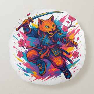 Cojín Redondo Neko Shinobi – Die Krallen des Kriegers