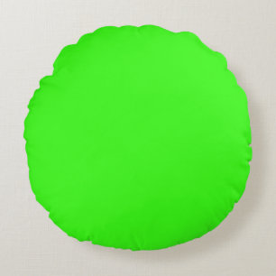 Cojín Redondo Neon Green moderno de 16"