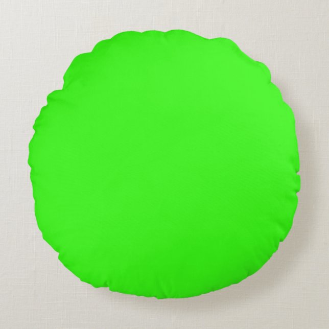 Cojín Redondo Neon Green moderno de 16" (Anverso)