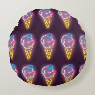 Cojín Redondo Neon Ice Cream Dog