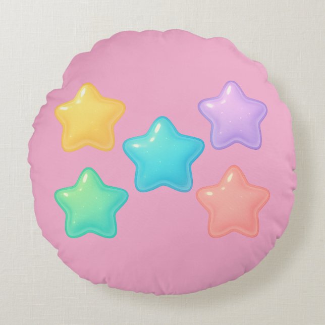 Cojín Redondo Neon Jelly Star Pillow | Cute Kawaii Glow  (Anverso)